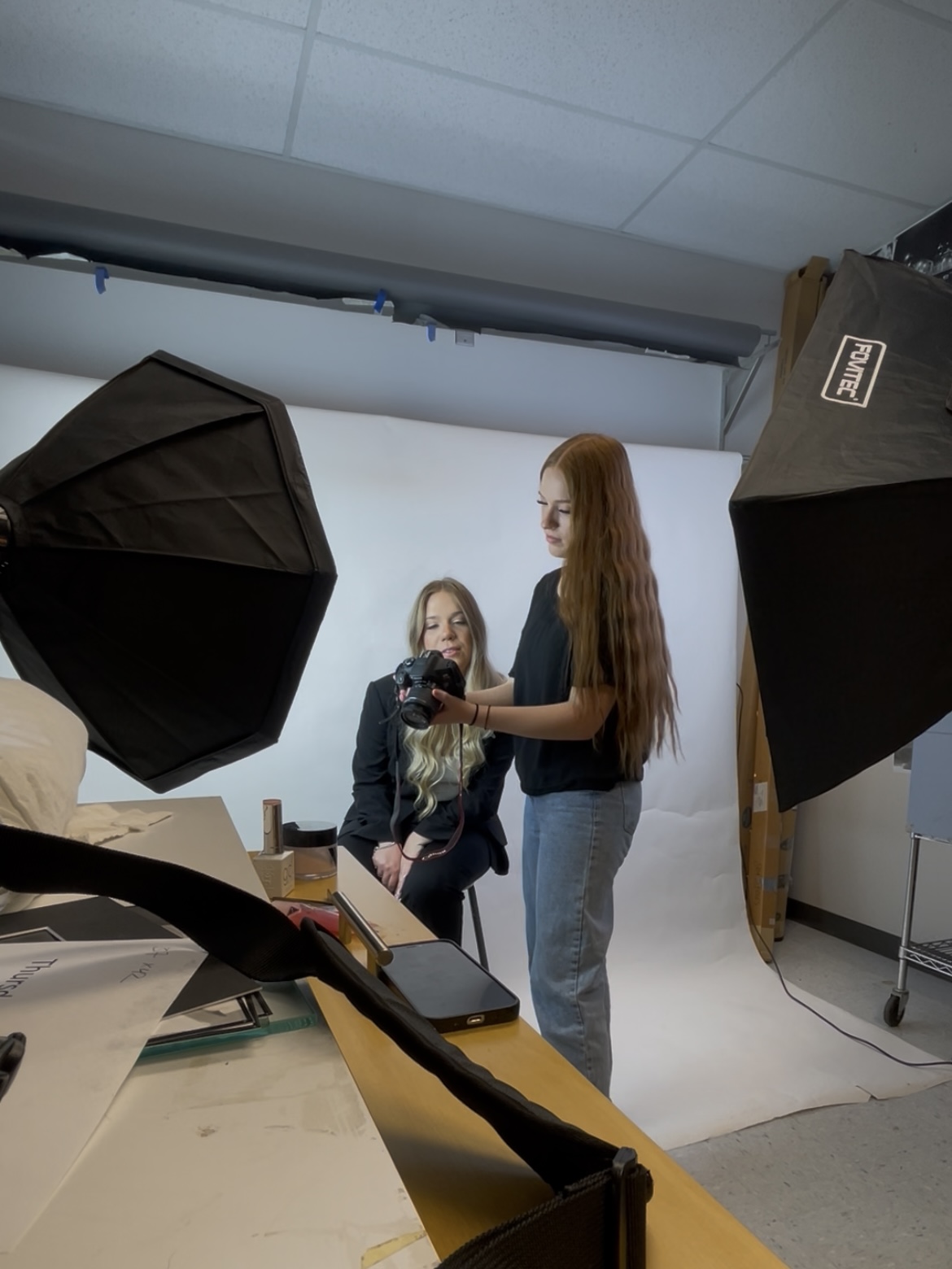Behind the scenes photo of the shoot