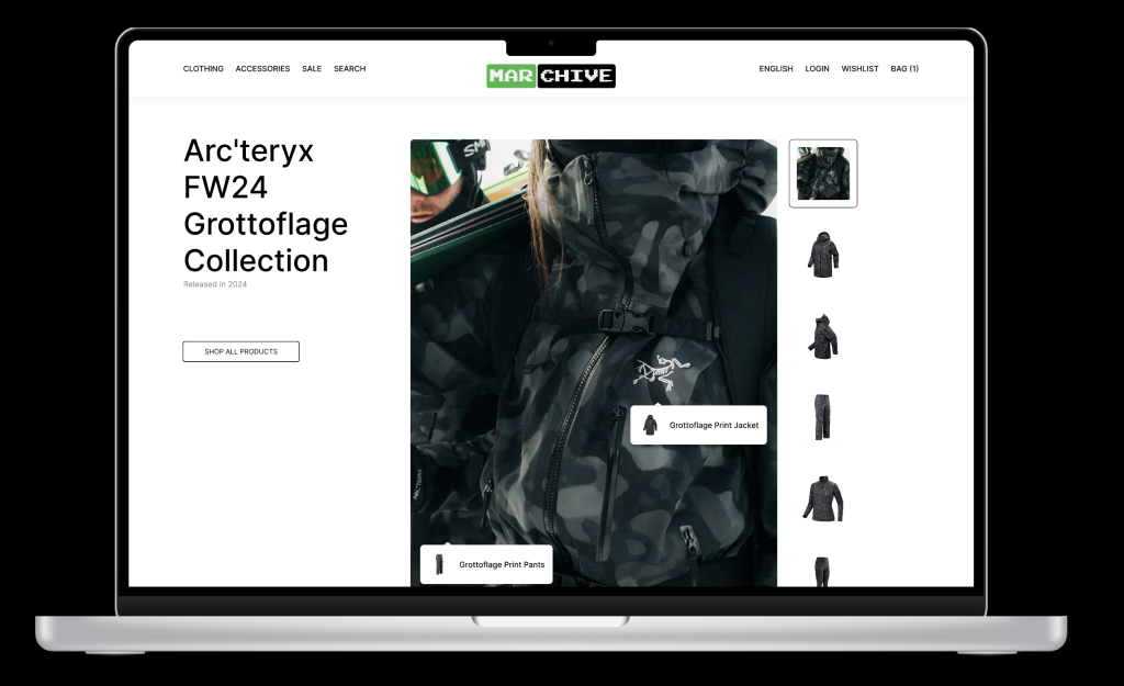 MArchive e-commerce prototype