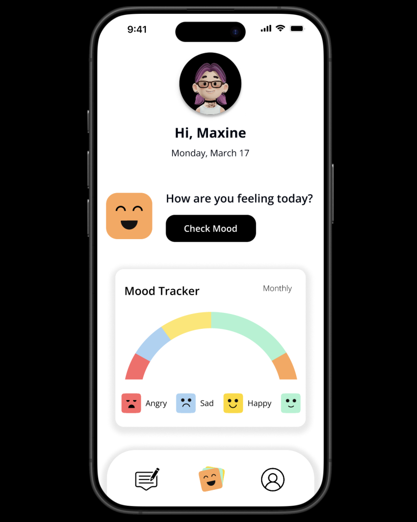 Moodscapes mood tracker app prototype